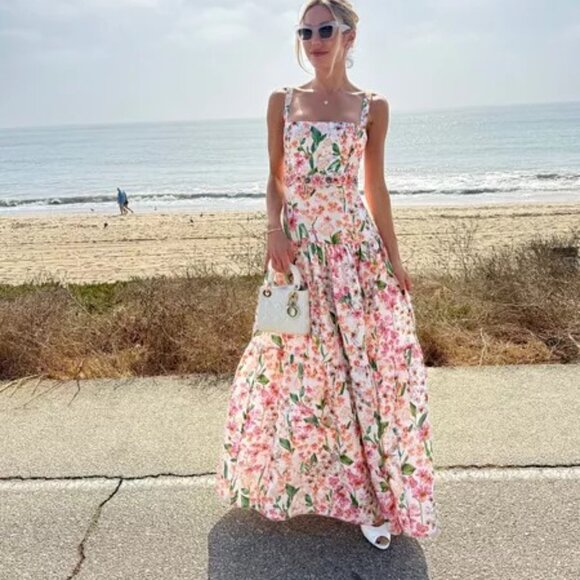 Agua by Agua Bendita Lima print linen maxi dress - Picture 3 of 14